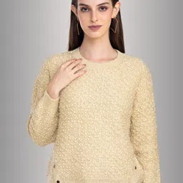 Moda Elementi Floral Self Design Pullover-image-7