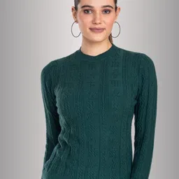 Moda Elementi Cable Knit Self Design Sweater-image-62