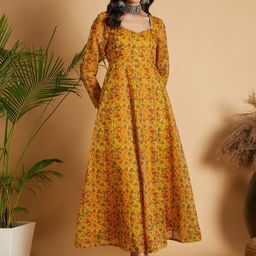 Shae by SASSAFRAS Floral Printed Fit & Flare Midi Ethnic Dresses-image-35