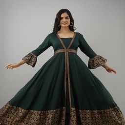 ftDiva Printed Flared Ethnic Dresses-image-35