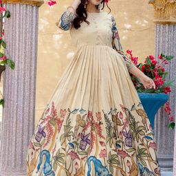 Tasarika Women Printed Boat Neck Fit & Flare Ethnic Dress-image-77