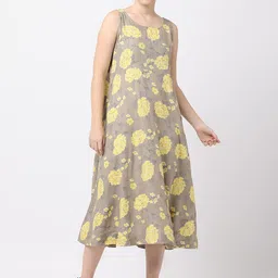 BLACK & BLAH BLAH Printed Cotton Fit & Flared Dress-image-49