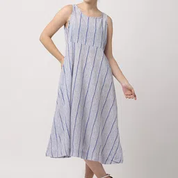 BLACK & BLAH BLAH Printed Cotton Flared Ethnic Midi Gown Dresses-image-78
