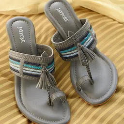 JAYPORE Women Leather Wedge Heel Sandals-picture-29