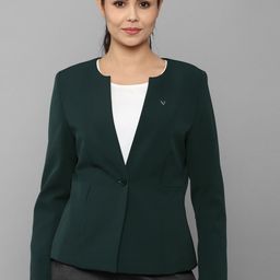 Allen Solly Woman Women Green Solid Blazers-picture-53