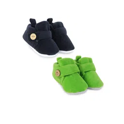 BAESD Infants Set Of 2 Anti-Skid Sole Velvet Booties-17