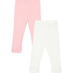 Wear Your Mind Infants Girls Pack of 2 Pink & White Solid Joggers-image-55
