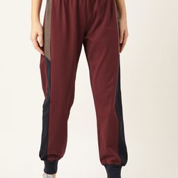Laabha Women Mid-Rise Colourblocked Training & Gym Joggers-image-25