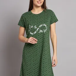 SEPHANI Typography Printed T-Shirt Nightdress-image-49