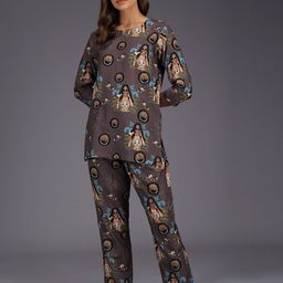 SEPHANI Women Grey Printed Nightdress-image-71