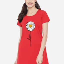 FFLIRTYGO Red Printed Nightdress-picture-15