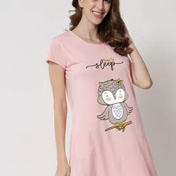 FFLIRTYGO Pink Printed Nightdress-picture-40