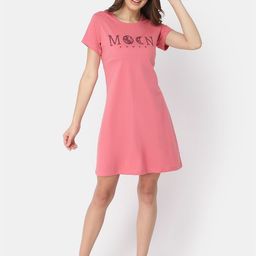 Bell Paper WOMEN Pink Printed Cotton Nightdress-13