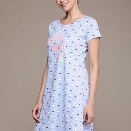 beebelle Conversational Printed Pure Cotton Nightdress-image-35