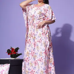 9shines Label Floral Printed Maxi Kaftan Nightdress-picture-38