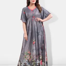 Be You Floral Printed Kaftan Nightdress-image-59