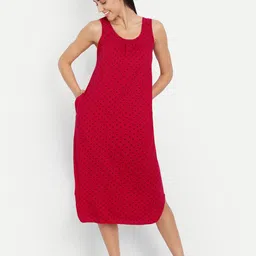 BLAZON Polka Dots Printed Pure Cotton Nightdress-6