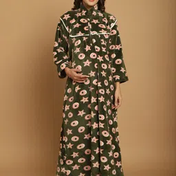 Secret Wish Conversational Printed Maternity Maxi Nightdress-55