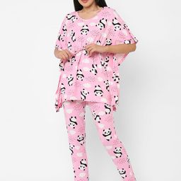 Sweet Dreams Women Pink & Black Printed Night suit-picture-47