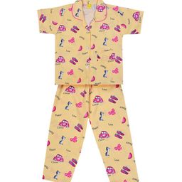 Wish Karo Girls Yellow Printed Night suits-picture-49