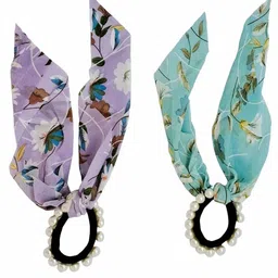 FEMMIBELLA Set Of 2 Embellished Ponytail Holders-24