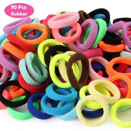 BAESD Kids 90 Pcs Red & Blue Ponytail Holders-12