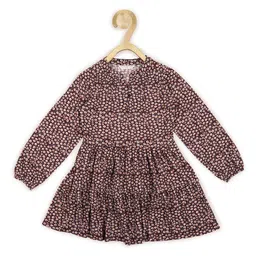 Peter England Girls Maroon & White Floral Printed Dress-image-20