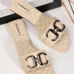 DressBerry Women Embellished Open Toe Flats-54