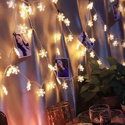 Quace Yellow Snowflake Fairy String Lights-54