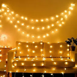 Desidiya White Snowflake Battery Operated String Lights-19