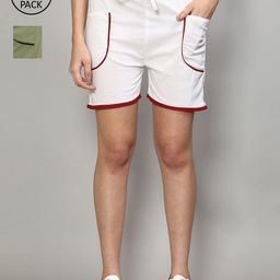 GRACIT Women White Running Shorts-image-112