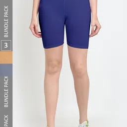 Jinfo Women Pack of 3 Cotton Sports Shorts-picture-33