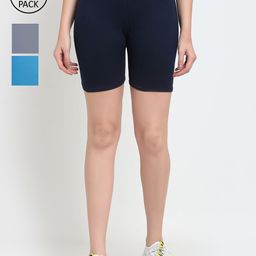 GRACIT Women Pack of 3 Grey Sports Shorts-image-126