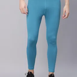 JUMP USA Men Teal Solid Rapid-Dry & Dry Fit Training Or Gym Tights-image-42