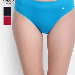 VStar Women Pack Of 3 Assorted Bikini Briefs TEENS-3PCS-MULTICOLOR-MULTI COLOR-54