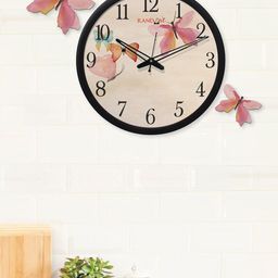 RANDOM Pink Round Printed Analogue Contemporary Wall Clock-1