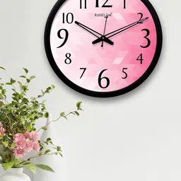 RANDOM Black & Pink Printed Contemporary Random Wall Clock-image-38