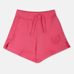 U.S. Polo Assn. Kids Girls Mid-Rise Embroidered Detail Pure Cotton Shorts-image-96
