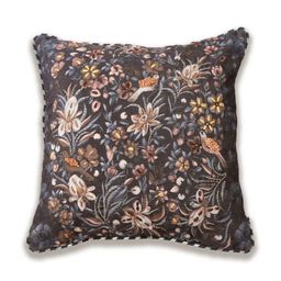 ONSETHOMES Dastaan Brown & White Embroidered 100% Chenille Square Cushion Covers-image-90