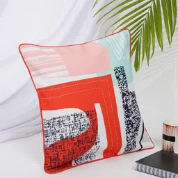 Fabindia Red & Black Abstract Square Cushion Covers-36