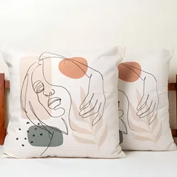 BELLA TRUE White & Black 2 Pieces Square Cushion Covers-10