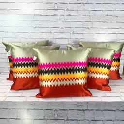 Pink Parrot Pink & Red 5 Pieces Geometric Square Cushion Covers-image-15