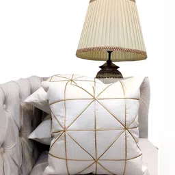 Good Vibes White & Beige 3 Pieces Geometric Square Cushion Covers-31