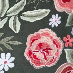 SHADES of LIFE Green & Red 2 Pieces Floral Square Cushion Covers-image-85