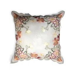 TANLOOMS Maroon & Cream-Coloured Floral Square Cushion Covers-22