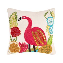 AIVIK White & Pink Floral Embellished Silk Square Cushion Cover-image-75
