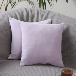 Jamio Firati Purple & White 2 Pieces Velvet Square Cushion Covers-image-91