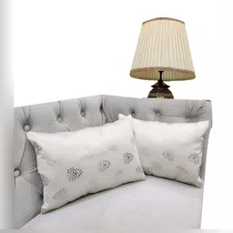 Good Vibes Cream-Coloured & Brown 2 Pieces Floral Rectangle Cushion Covers-image-9