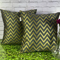 Pink Parrot Green 5 Pieces Geometric Square Cushion Covers-image-1