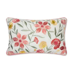 haus & kinder Coral & White Floral Rectangle Cushion Covers-image-58